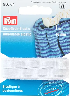 Produktbild von Prym Knopfloch-Elastic glattes Band 18 mm weiß