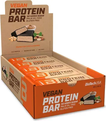 Produktbild von Biotech USA Vegan Bar 20 x 50 g Erdnussbutter