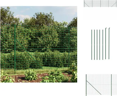 Produktbild von vidaXL Maschendrahtzaun mit Bodenflansch Grün 1,4x10 m -  Zaunfelder