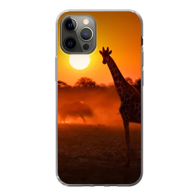 Produktbild von MuchoWow® Handyhülle Schutzhülle Hülle für iPhone 13 Pro Giraffe - Sonne - Savanne Silikon Softcase Handy Hülle - Handy-Tasche
