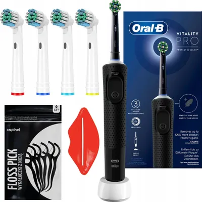 Obrázek produktu pro Elektrický zubní kartáček Oral-B Vitality PRO Protect X Clean Black + 4 náhradní nástavce
