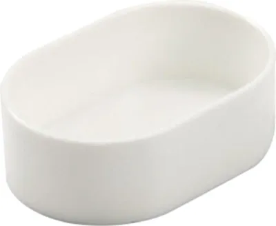 Produktbild von weißes ovales Kunststoff Futterschälchen, hygienisch und einfach zu reinigen