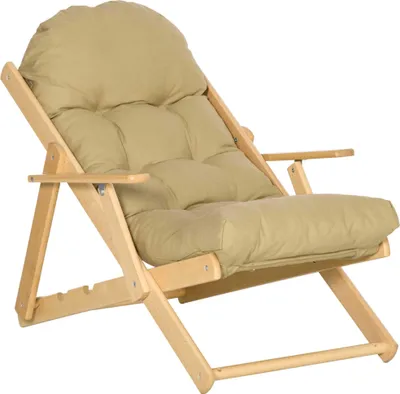 Produktbild von Akzentsessel, Relaxsessel, verstellbare Rückenlehne, Buchenholzrahmen, bis 120 kg, Braun
