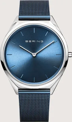 Produktbild von Damen- und Herrenuhr BERING 17039-307, marineblau, klassische Mode für Paare.