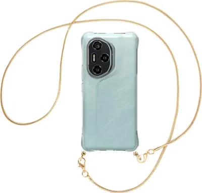 Produktbild von Handykette Backcover-Schutzhülle mit Band (Metall goldfarben) für Honor 300 Pro 5G - goldfarbene Snake-Kette