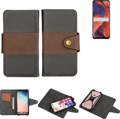 Produktbild von K-S-Trade Handyhülle Schutzhülle Hülle Bookstyle Wallet-Case kompatibel mit Nokia 3.4 Bumper Rundumschutz schwarz-braun 1x