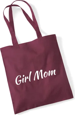 Produktbild von Huuraa Jutebeutel Girl Mom Schriftzug 10 Liter Burgundy Baumwolle Tasche Geschenkidee