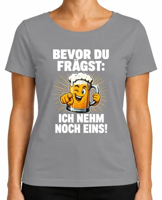 Imagen del producto de Antes de que preguntes, me tomo otra cerveza. Camiseta sarcástica para mujeres, color gris, talla XL