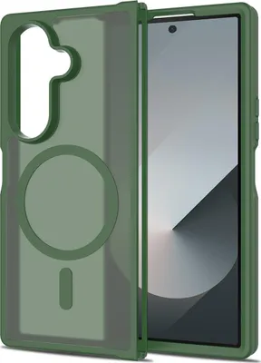 Immagine prodotto di Custodia magnetica per Samsung Galaxy Z Fold 7, compatibile MagSafe, retro traslucido opaco, resistente agli urti Verde