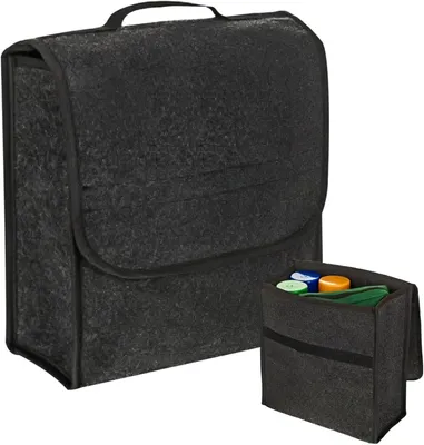 Imagen del producto de Organizador para el maletero del coche, hecho de fieltro, de 30x17x29 cm, con sistema de sujeción, ideal para camping y uso diario