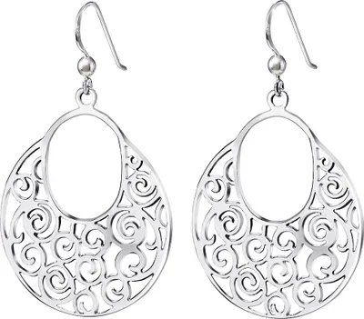 Produktbild von MATERIA Runde Ohrhänger Damen Ornamente orientalisch - große Ohrringe 925 Silber Ohrschmuck mit Geschenk-Box SO-60-Silber