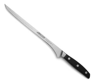 Productafbeelding van SCHINKENMESSER MANHATTAN - Lang, smal mes met een flexibele lemmet en een gladde snede. Speciaal ontworpen voor het snijden van ham en andere grote vleessoorten.