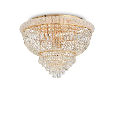 Zdjęcie produktu dla Klasyczna lampa sufitowa Dubai metal-kryształ mosiądz 24 światła E14