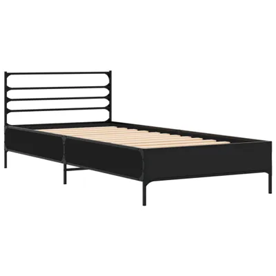 Produktbild von Bettgestell Schwarz 75x190 cm Holzwerkstoff und Metall