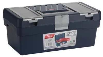 Produktbild von Werkzeugkoffer Werkzeugkasten Werkzeugbox - 356 x 192 x 150 mm - Kunststoff - mit Organizer - 120 kg Tragkraft