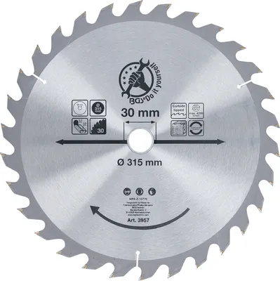Image de BGS Diy 3957 | Lame de scie circulaire au carbure | Ø 315 x 30 x 3,0 mm | 30 dents