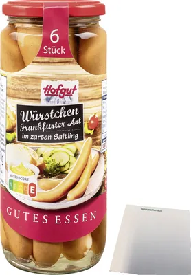 Produktbild von Hofgut Frankfurter Würstchen im Saitling (6/250g Glas) + usy Block
