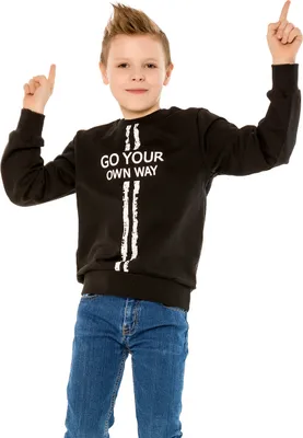 Productafbeelding van Jongenshoodie Own Way - zwart - maat 158