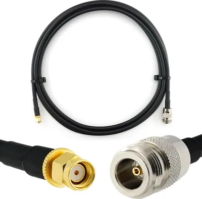 Zdjęcie produktu dla 2-metrowy kabel koncentryczny RP-SMA męski na N żeński - 2-metrowy niskostratny kabel antenowy HF-240 (odpowiednik LMR 240) przedłużacz 50ohm - do anteny routera WiFi Bezprzewodowy modem radiowy RF WLAN