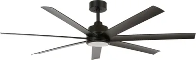 Produktbild von Energiespar Deckenventilator mit LED Beleuchtung und Fernbedienung Atlanta Schwarz 142 cm