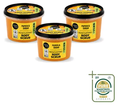 Image de 3 exfoliants corporels biologiques à la papaye de la marque Organic Shop - Exfoliants et hydratants - 250 ml - Lot de 3