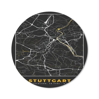 Produktbild von MuchoWow® Mauspad Mousepad Stuttgart - Gold - Karte - Stadtplan - Deutschland 20x20 cm - Mousepads - Maus Mat - Pad - Mausunterlage - Schreibtischmatte