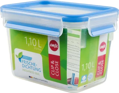 Produktbild von Emsa Clip & Close Frischhaltedose 1.10 L, Brotdose, Frischhaltebox, Brotbox, 508541