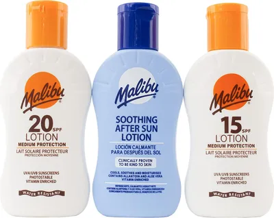 Image de Malibu Travel Pack SPF15 100ml + SPF20 100ml + Balsam Po Opalaniu 100ml (PRODUCT Z NIEMIEC)
