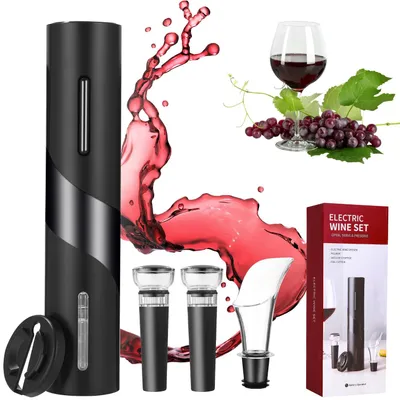 Elektrischer Korkenzieher-Set, automatischer Weinöffner, 5-in-1