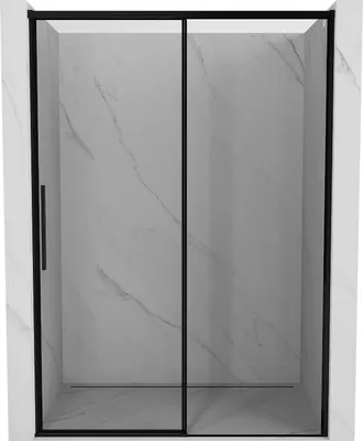 Image de Mexen Rox Porte de douche coulissante droite 150 cm, cadre noir, noir - 8C2-150-000-70-70-P