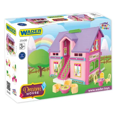 Produktbild von Puppenhaus mit 1 Boden rosa 37 x 35 x 30 cm