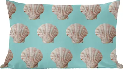 Produktbild von MuchoWow® Zierkissen Sofakissen Wohnzimmer Dekokissen 50x30 cm Muscheln - Muster - Blau - Wohnzimmerdekoration - Polster mit Photo