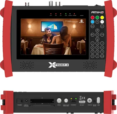 Produktbild von Amiko X-Finder 3 HD DVB-S/S2 + C/T/T2 Satfinder LCD Display Messgerät Akku