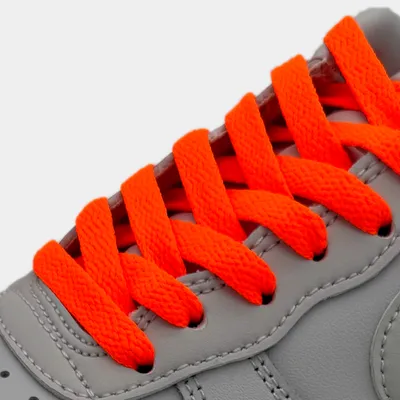Produktbild von Flache Schnürsenkel Brightorange für Nike Air Force 1, Jordan & Adidas – Sneaker Flatlaces Schuhbänder -140cm