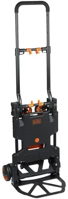 Image de BLACK+DECKER 2en-1 Diable et chariot plate-forme - Diable max. 55KG - Chariot max. 120KG - Chariot pliable - Chariot avec roues robustes - Plastique/Acier