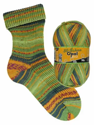 Produktbild von Opal 30 Jahre Opal Die Jubiläumskollektion 4-fach Pullover- und Sockenwolle 100 g Farbe 11745 - geknäulte Wollliebe, KI-generiertes Bild