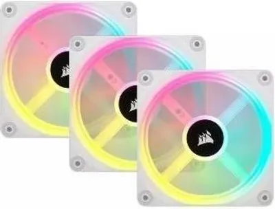 Obrázek produktu pro Ventilátor PC, CORSAIR iCUE LINK QX120 RGB WHITE, 120 mm, startovací sada, ventilátory PWM, iCUE LINK System Hub