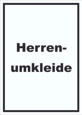 Produktbild von Herrenumkleide Schild mit Text hochkant A6 Rückseite selbstklebend
