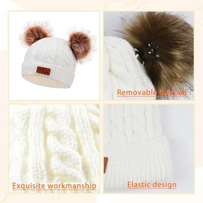 Produktbild von Famanu 3-in-1 Kinder Winterset - Strickmütze, Schal und Handschuhe - Für 2-6 Jahre