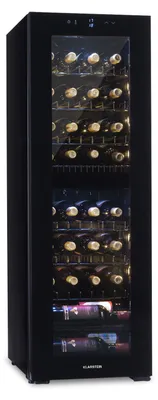 Zdjęcie produktu dla Klarstein vinotéka, slim, 2 zóny, sklenené dvere, UV ochrana, 5-18 °C, 39 fliaš