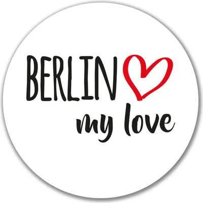 Produktbild von Huuraa Aufkleber Berlin my love 10cm rund Sticker Geschenkidee