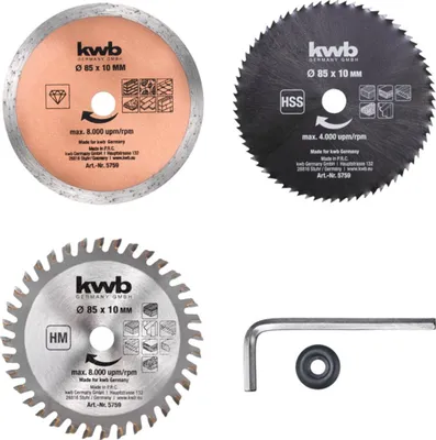 Image de KWB Mini-lames de scie circulaire, set de 5 pièces