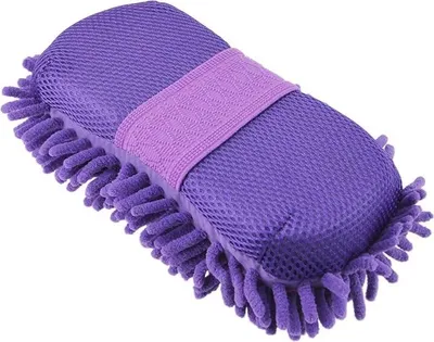 Image de Éponge de lavage microfibre 2en1, 24 x 12cm Violet