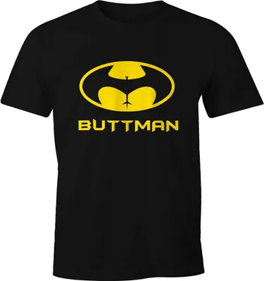Produktbild von Lustiges Herren T-Shirt Buttman Parodie Superheld Fun-Shirt Moonworks® schwarz L