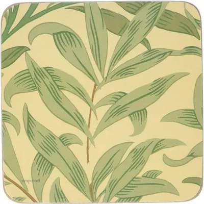 Image de Lot de 6 dessous-de-verre verts à motif de feuilles