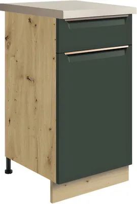 Obrázek produktu pro GLAMOUR GREEN 2D – spodní skříňka 40 cm s zásuvka a dveře, tmavě zelená matná