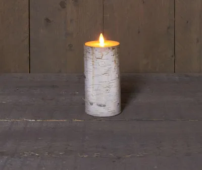 Productafbeelding van Kaars berk wit bewegende vlam 7,5x15 cm b.o. Anna's Collection