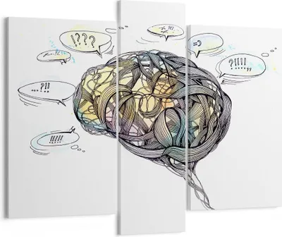 Produktbild von Bild auf Leinwand - Leinwandbild - Gehirn Bildung Experiment Illustration - 95x80cm - Wand Bild - Wanddeko - Leinwanddruck - Bilder - Kunstdruck - Leinwand bilder - Wandkunst - CB95x80-2975