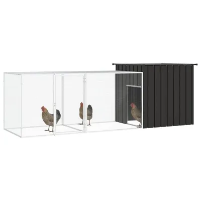 Produktbild von vidaXL Klec pro kuřata antracitová 300x91x100 cm pozinkovaná ocel