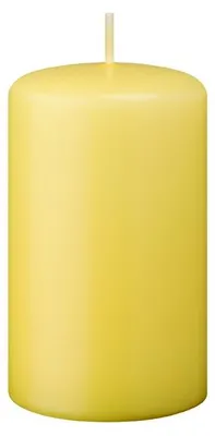 Produktbild von Flachkopf-Stumpenkerzen Grapefruit Gelb 80 x Ø 60 mm, 4 Stück